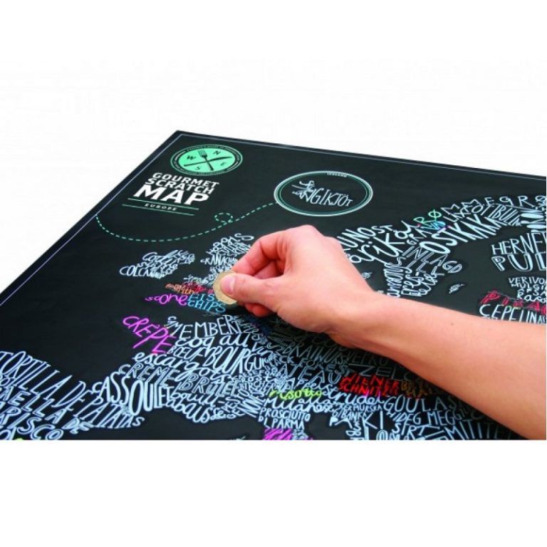 Scratch Map Deluxe Det originale sorte verdenskort fra Luckies of London