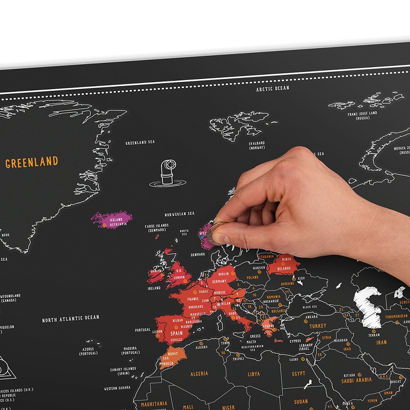 Antibiotika Gæsterne Sandsynligvis Scratch Map Chalk Verdenskort - Skrab, skriv og tegn på dit kort