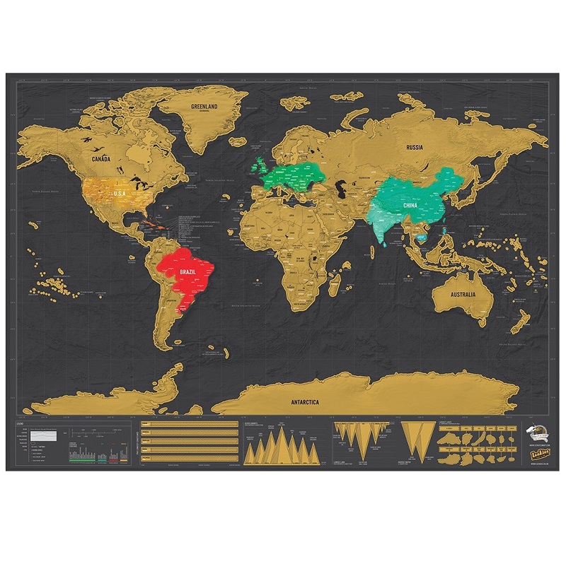 makker gennemsnit telex Luckies of London Scratch Map Deluxe XL - Stort scratch map verdenskort